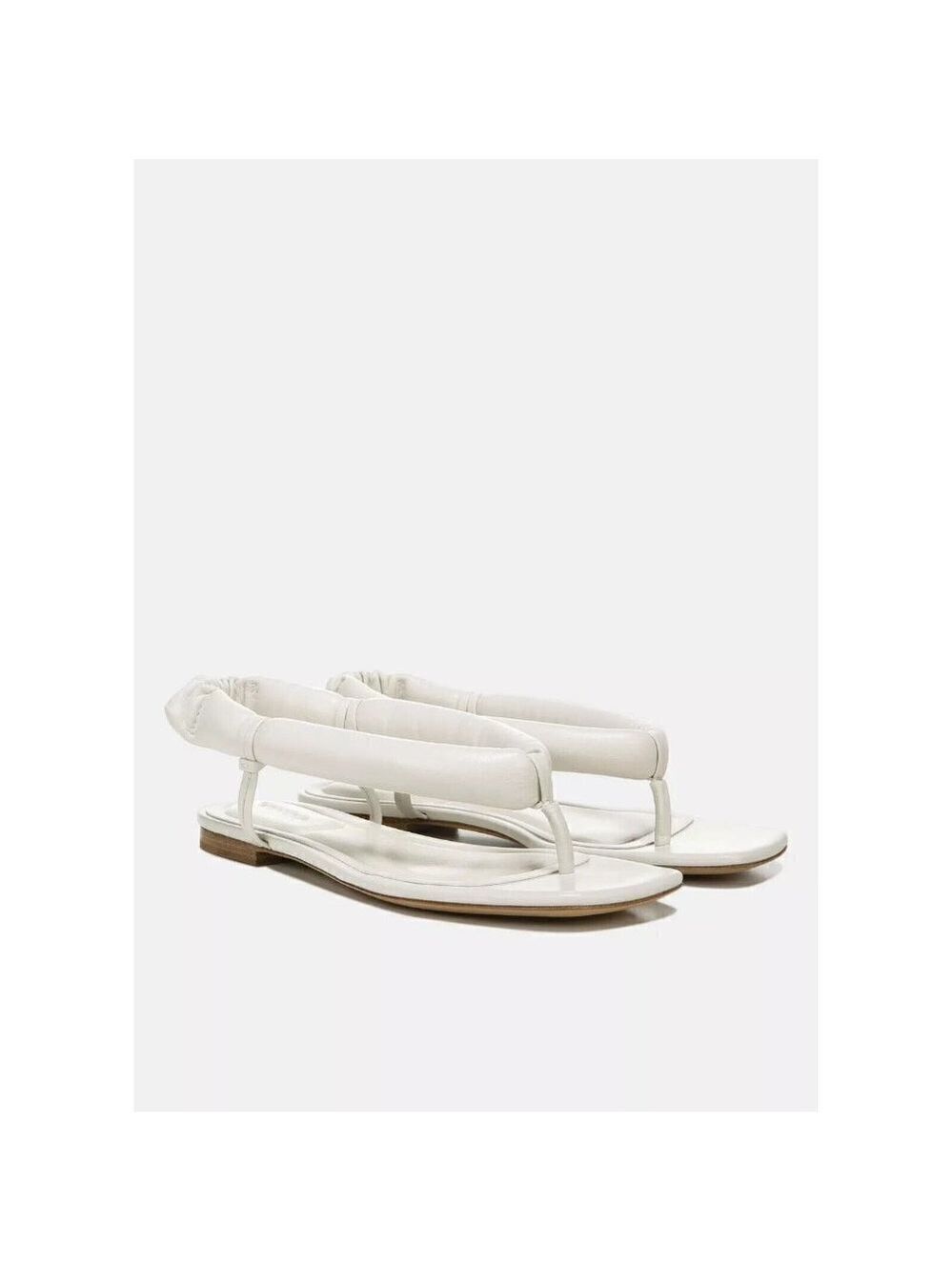 VINCE Women's Ivory "Denton" Sandals Puffy Leather Thong Flats - Picture 7 of 7